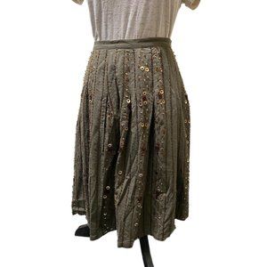 Carole Little Women's Green Skirt with Beads, Size 8, Pre-owned